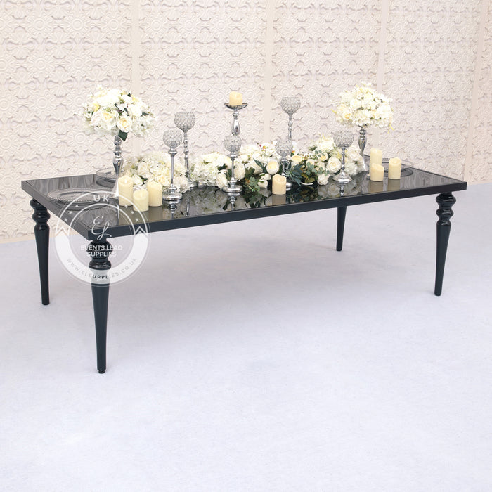black frame dining table