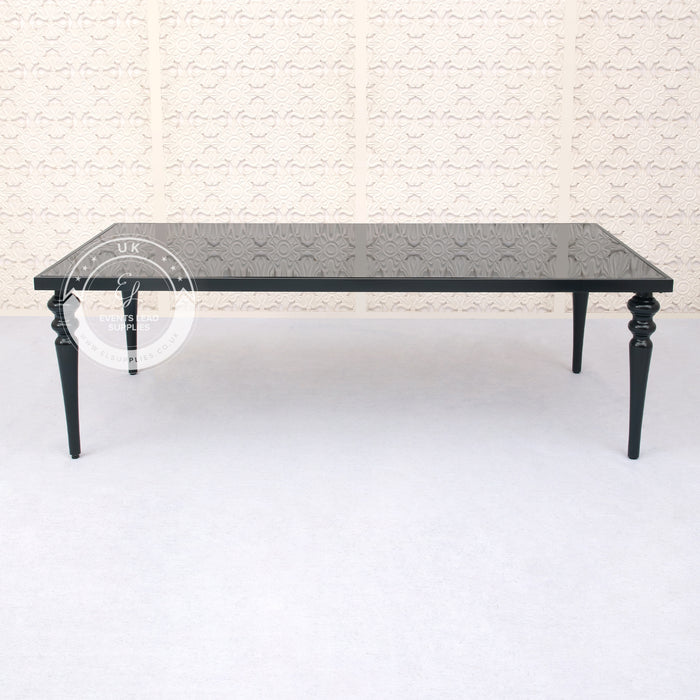 black dining table