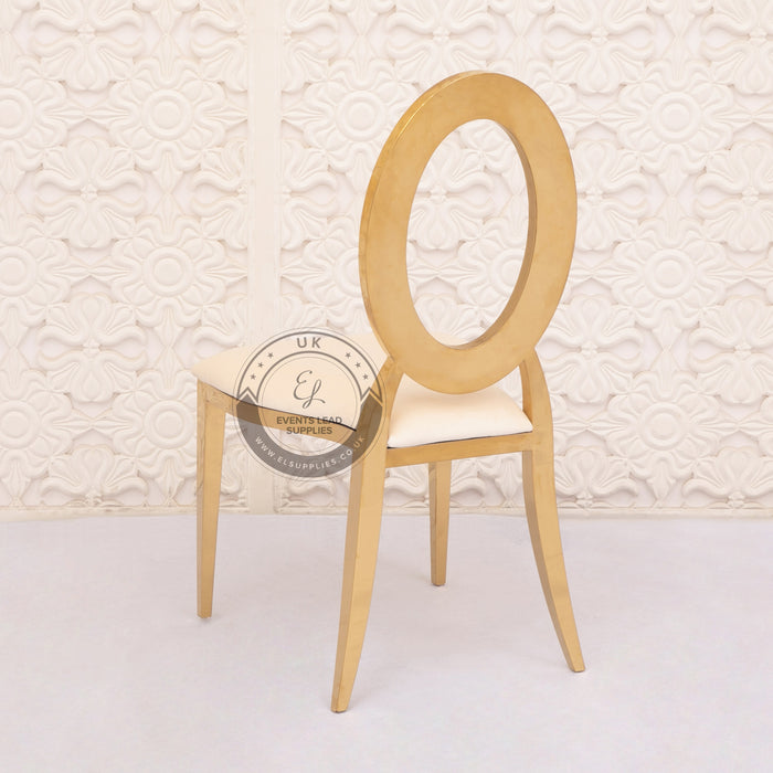 dining chair with gold backrest and legs 