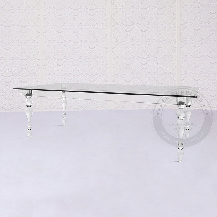 CLARITY Clear Acrylic Dining Table - 8 Foot Success