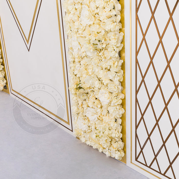 SULIS Gold and White Floral Stage Backdrop